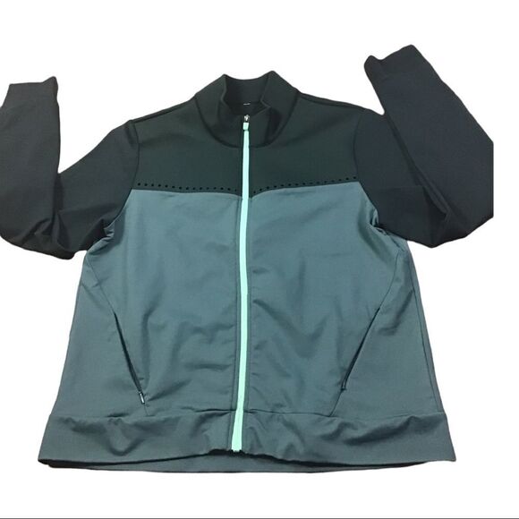 Fabletics Cleo Green Full Zip Front Perforated Jacket Women's Size XL - Picture 4 of 11